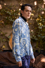 Load image into Gallery viewer, Blue Rain Silk Snake Shirt - Long Sleeved
