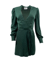 Load image into Gallery viewer, Forrest Satin Wrap Dress with Crystals - Limited Edition
