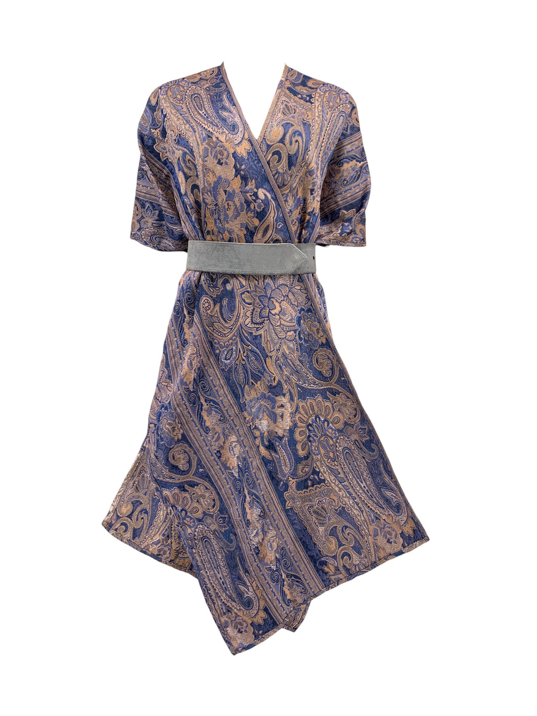 Borcade Cape Kimono with Velvet Belt