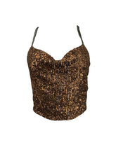 Load image into Gallery viewer, Gold Sequin Tank with Silver Straps

