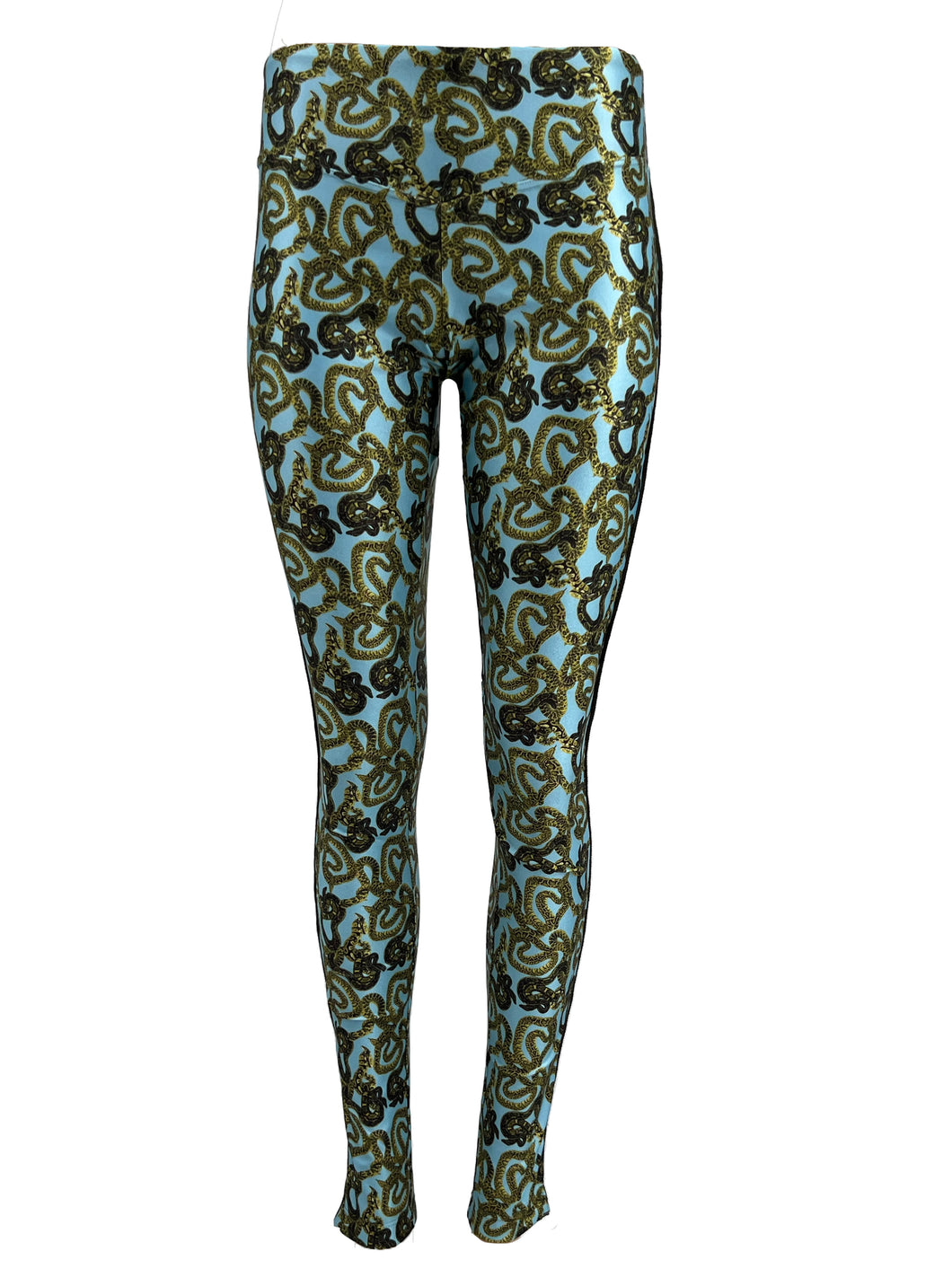Snake Pant with Piping - Turquoise