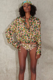 Cropped Silk Snake Sweatshirt