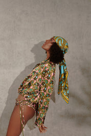 Cropped Silk Snake Sweatshirt