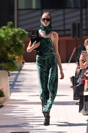 Silk Serpent Noir Dress - Maxi - Magenta