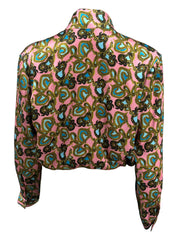 Cropped Silk Snake Sweatshirt