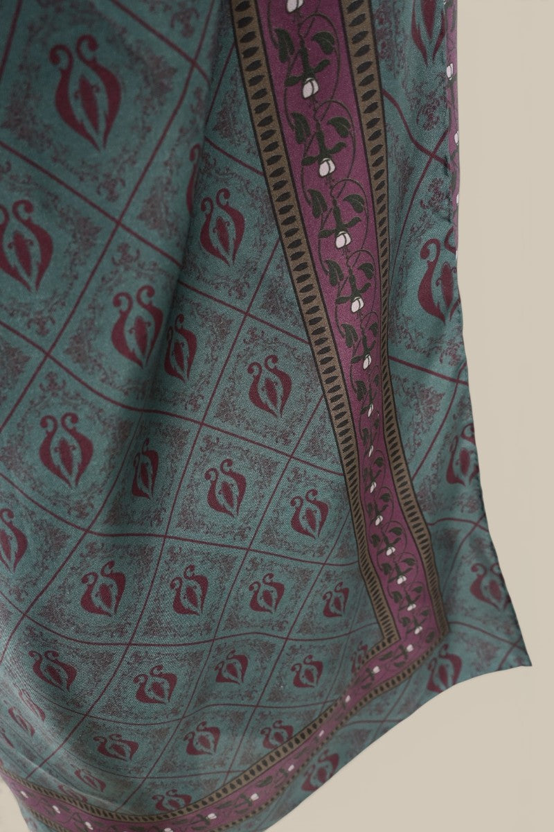 Diamond Sea Horse Large Scarf - Teal *PREORDER*