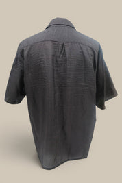 Raw Paper Silk Short Sleeve Shirt - Black