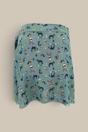Mini "Horses Wear Wigs" Short Skirt-Sage