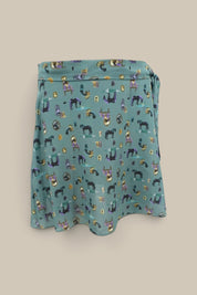 Mini "Horses Wear Wigs" Short Skirt-Sage
