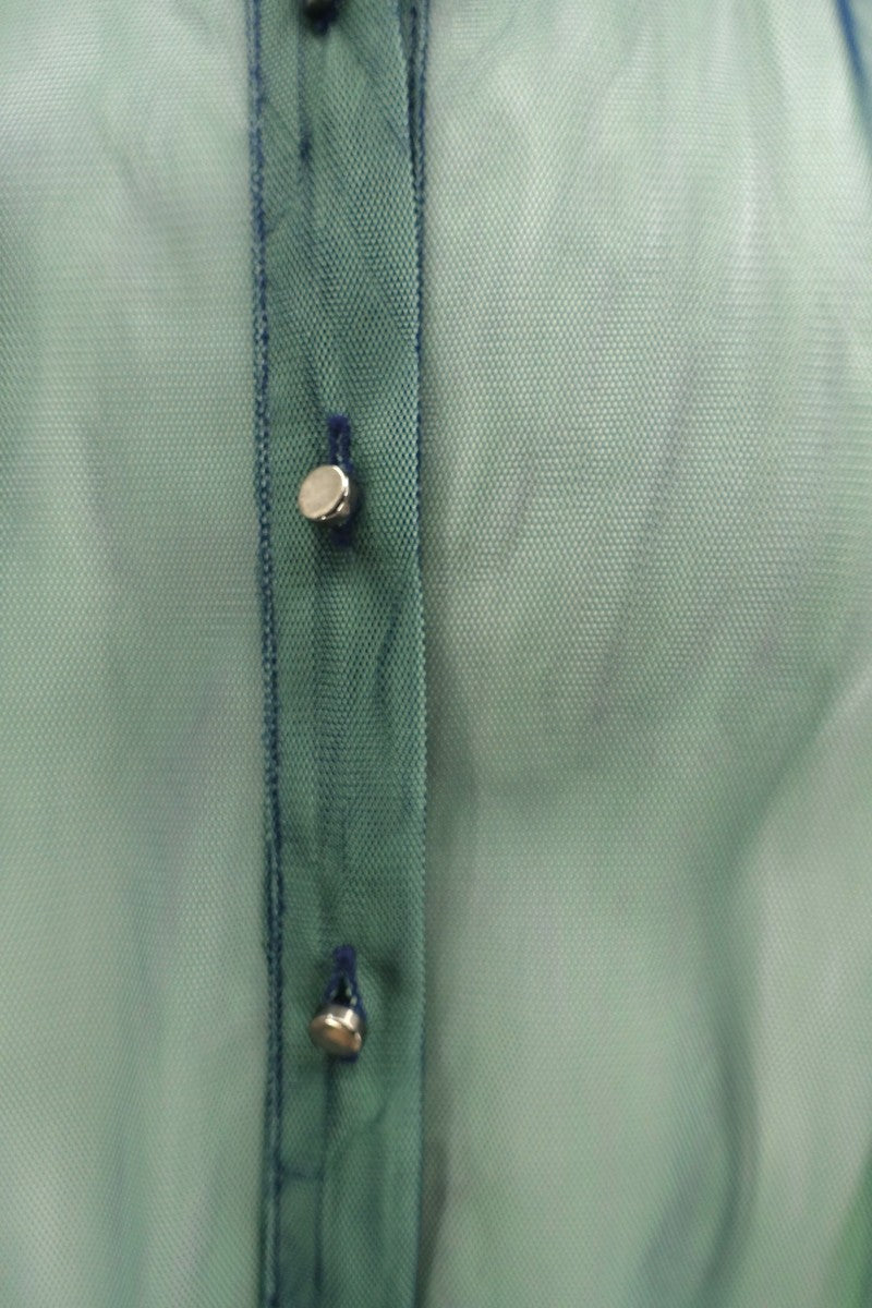 Two Tone Mesh Shirt - Sage
