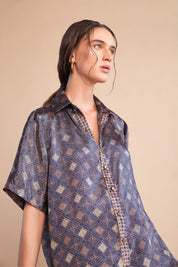 Gilded Azure Crepe Shirt