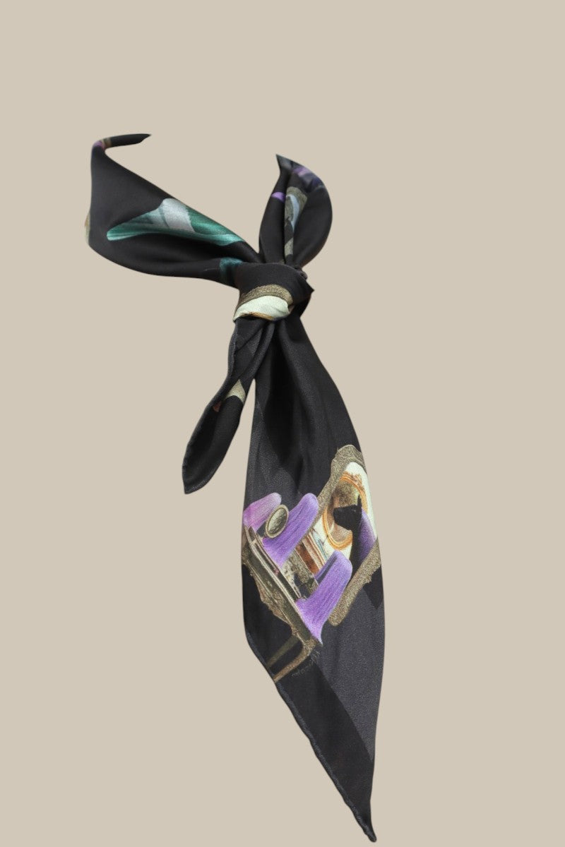 Horses Wear Wigs Small Scarf - Black *PREORDER*