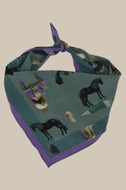 Horses Wear Wigs Small Scarf - Sage *PREORDER*