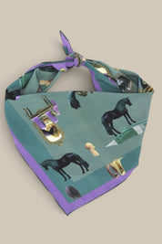 Horses Wear Wigs Small Scarf - Sage