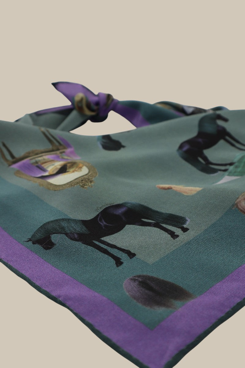 Horses Wear Wigs Small Scarf - Sage *PREORDER*