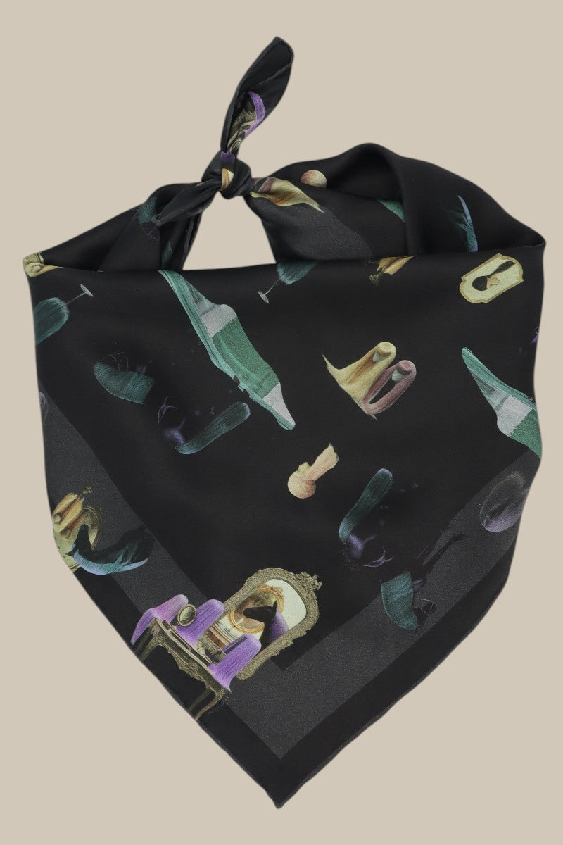 Horses Wear Wigs Small Scarf - Black *PREORDER*