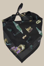 Horses Wear Wigs Small Scarf - Black *PREORDER*