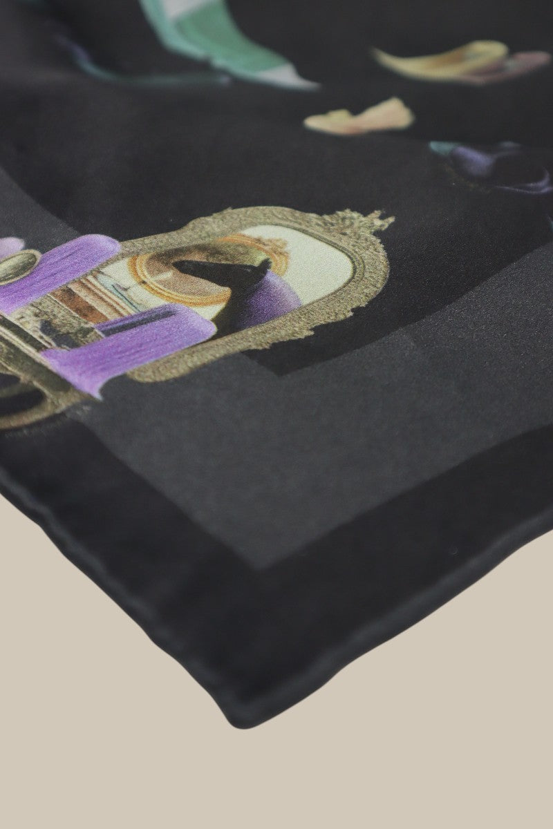 Horses Wear Wigs Small Scarf - Black *PREORDER*