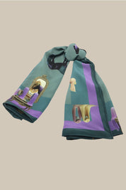 Horses Wear Wigs Large Scarf - Sage  *PREORDER*
