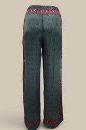 Diamond Sea Horse Silk Pant- Teal *MADE TO ORDER*