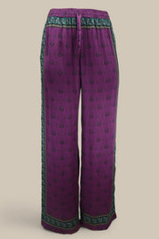 Diamond Sea Horse Silk Pant- Magenta *MADE TO ORDER*
