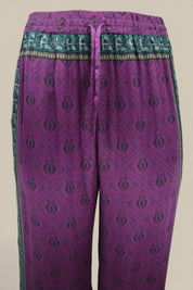 Diamond Sea Horse Silk Pant- Magenta *MADE TO ORDER*