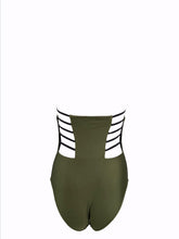 Load image into Gallery viewer, Bodysuit with contrast straps - Olive

