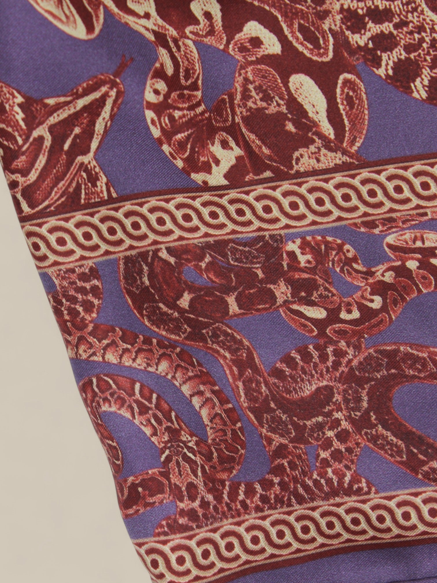 Silk Snake Scarf - Vino x Purple (Large)