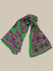 Silk Snake Scarf - Magenta x Jade (Large)