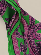 Silk Snake Scarf - Magenta x Jade (Large)