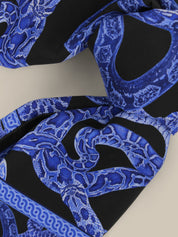 Silk Serpent Noir Scarf Large - Electric Blue