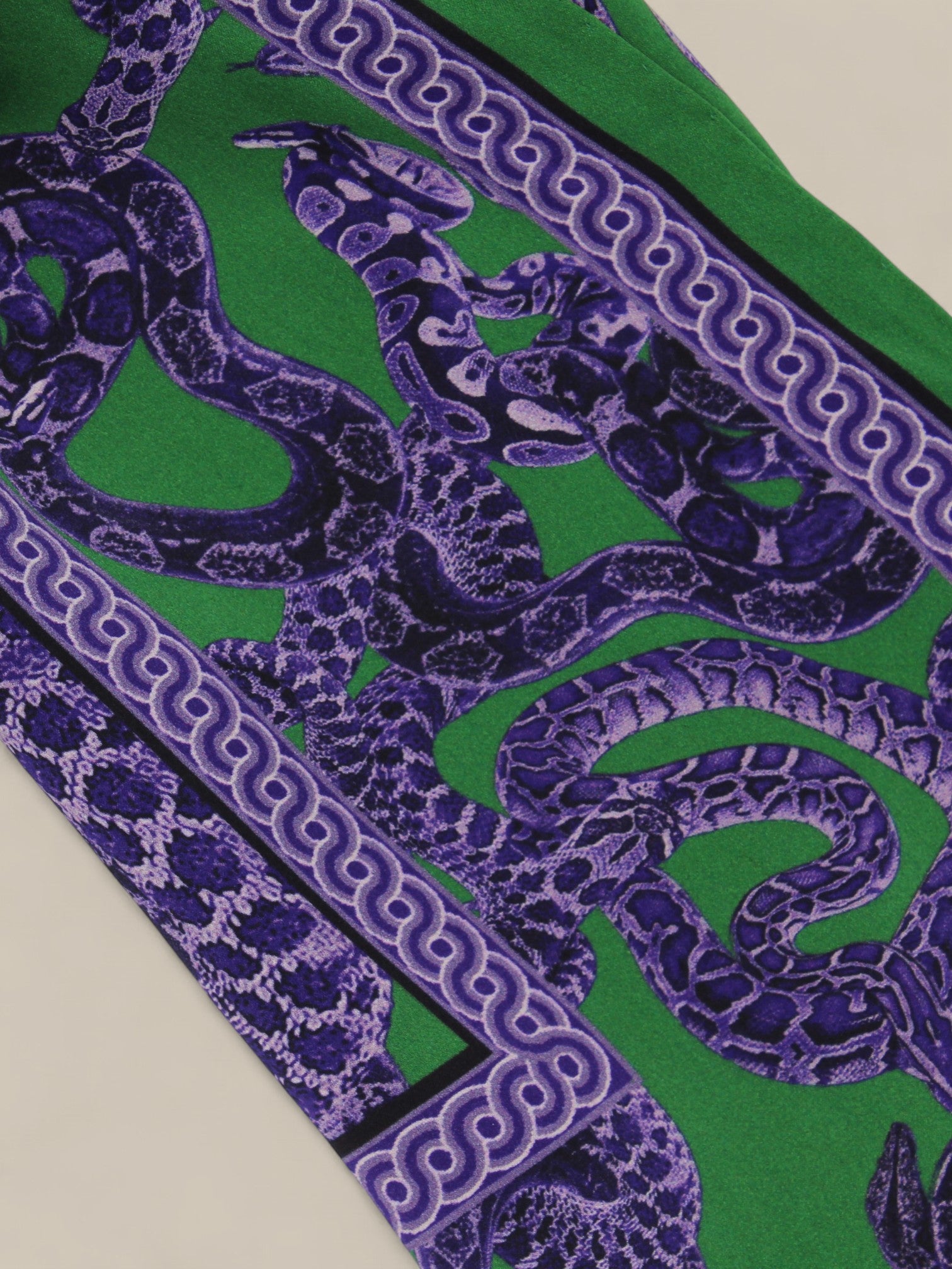 Silk Snake Scarf - Purple x Jade (Large)
