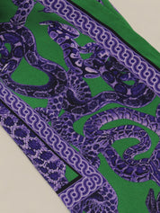 Silk Snake Scarf - Purple x Jade (Large)