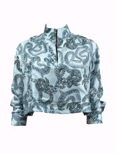 Load image into Gallery viewer, Cropped Silk Snake Sweatshirt - Blue
