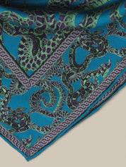 Silk Snake Scarf - Teal x Mint (Small)