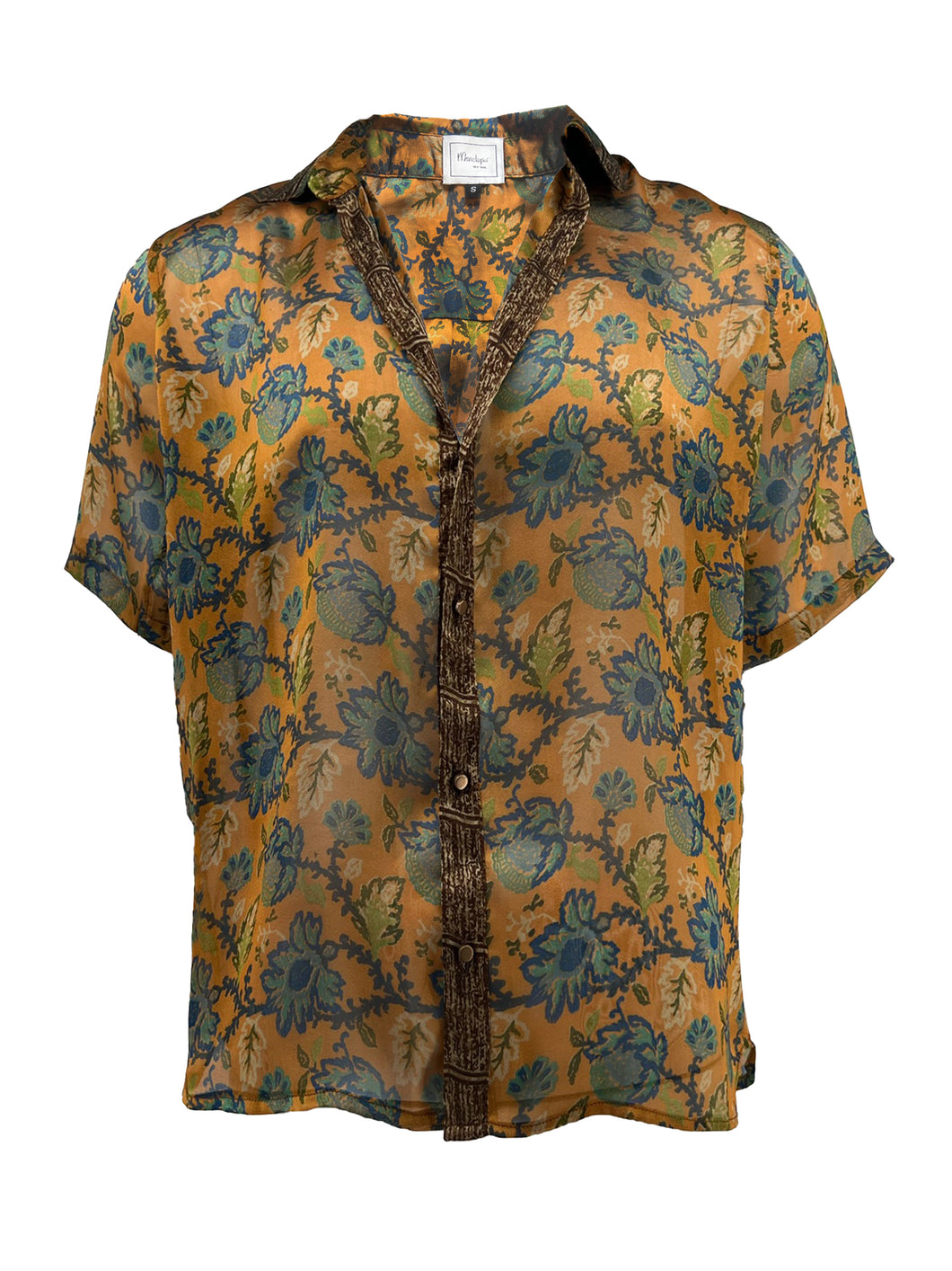 Copper Floral Silk Shirt
