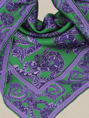Silk Snake Scarf - Purple x Jade (small)