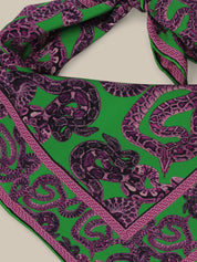 Silk Snake Scarf - Magenta x Jade (small)