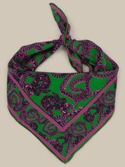 Silk Snake Scarf - Magenta x Jade (small)