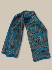Silk Snake Scarf - Teal x Mint (Large)