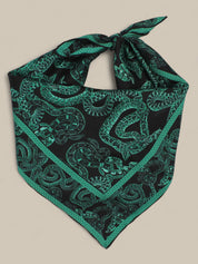 Silk Serpent Noir Scarf Small -Forest Green