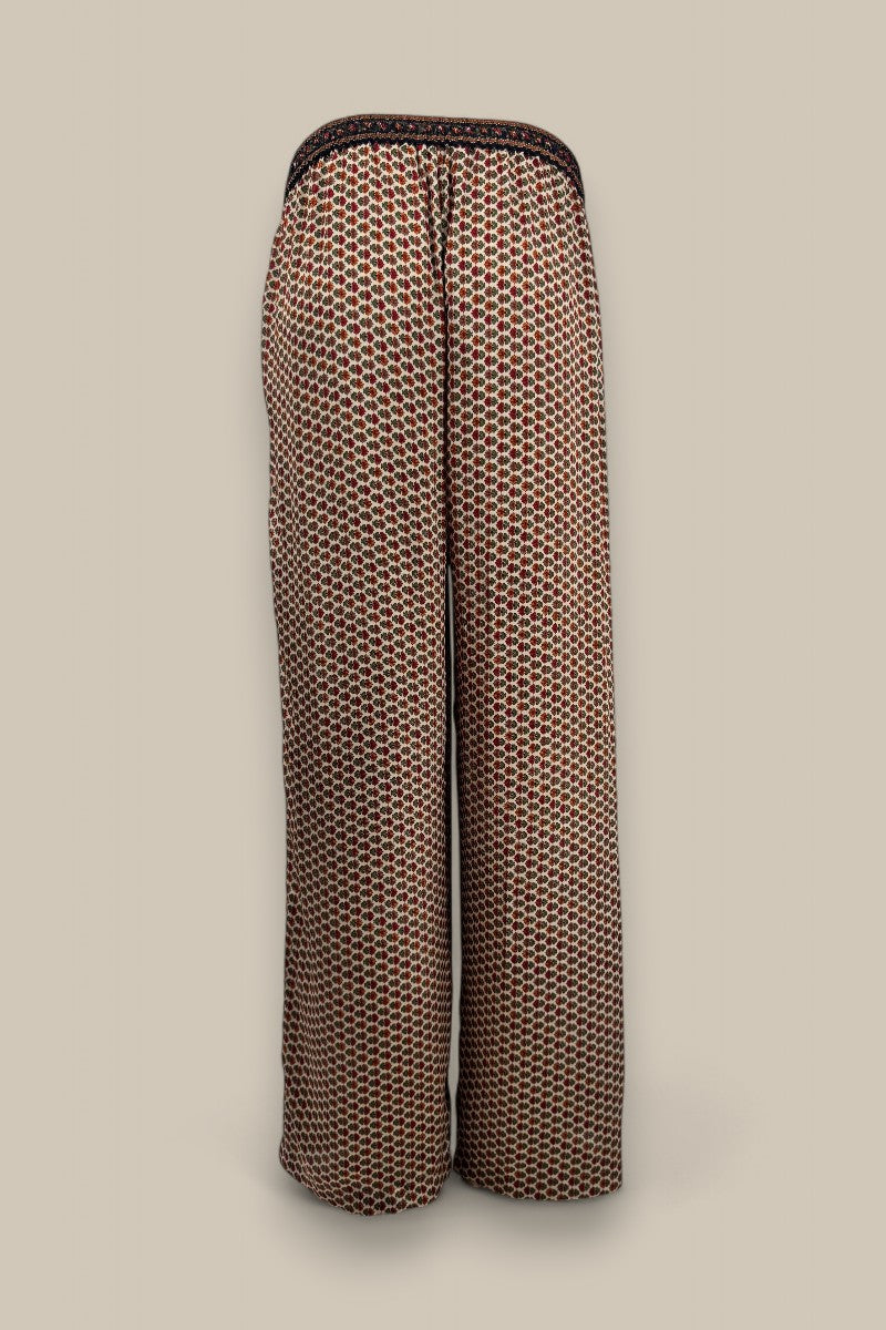 Embossed Botanic Crepe Pant - Copper