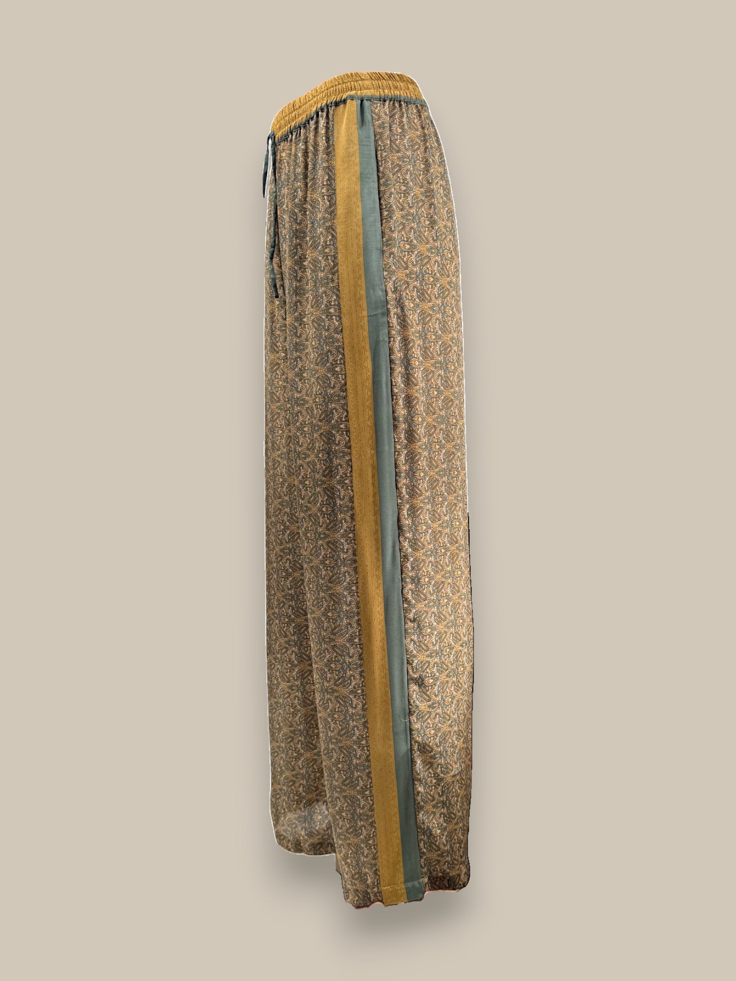 Paisley Motif Pant with Stripe - Mustard