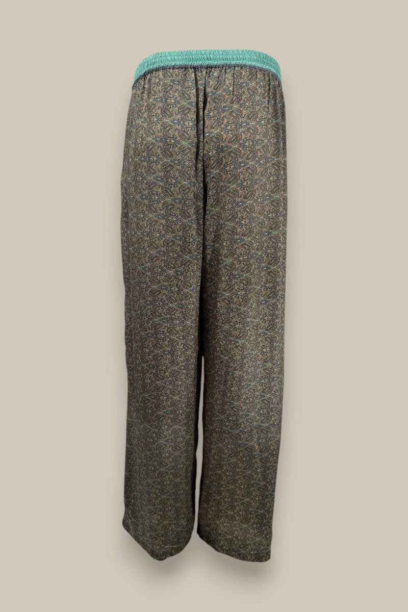 Paisley Motif Pant with Stripe- Mint