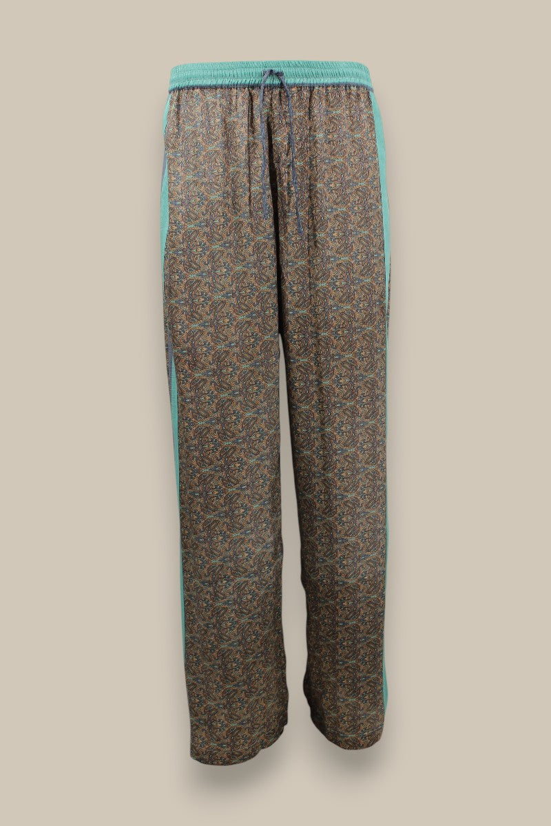 Paisley Motif Pant with Stripe- Mint