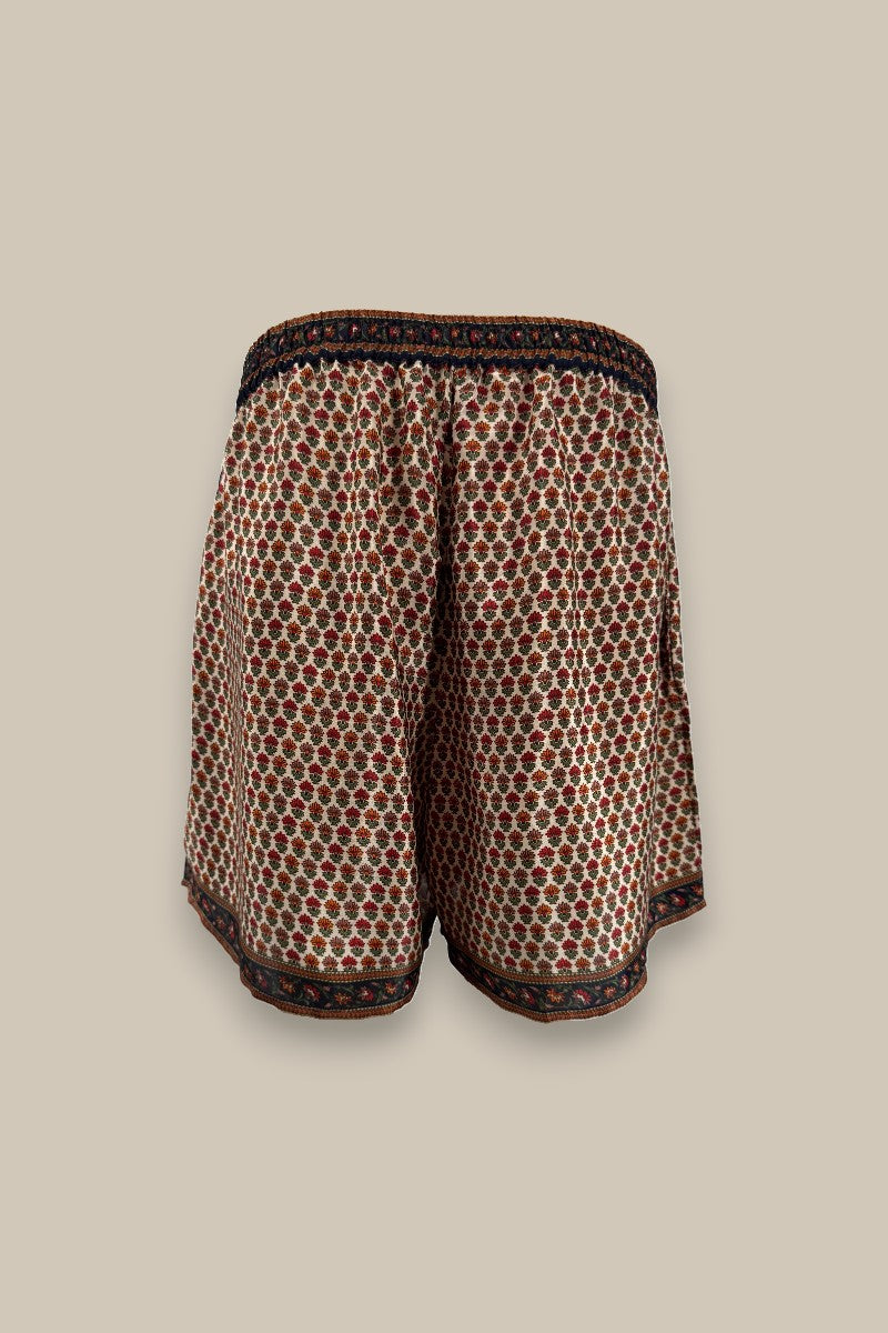 Embossed Botanic Crepe Shorts - Copper