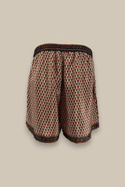 Embossed Botanic Crepe Shorts - Copper