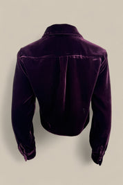 Silk Velvet Cropped Shirt - Vino