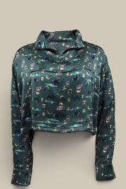 "Horses Wear Wigs" Silk Sweatshirt- Teal *Made To order*