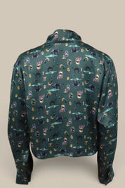 "Horses Wear Wigs" Silk Sweatshirt- Teal *Made To order*